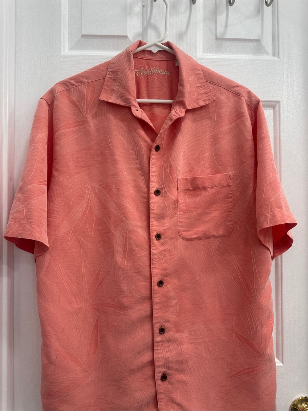 Caribbean Coral Short-Sleeve Button-Down Shirt